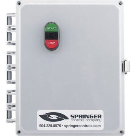 SPRINGER CONTROLS CO NEMA 4X Enclosed Motor Starter, 26A, 3PH, Remote Start Terminals, Start/Stop, 250-500V, 13-16A AF2606P3M-4H